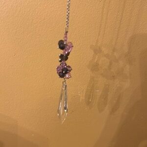Cute Silver & Purple Butterfly Charm/Crystal